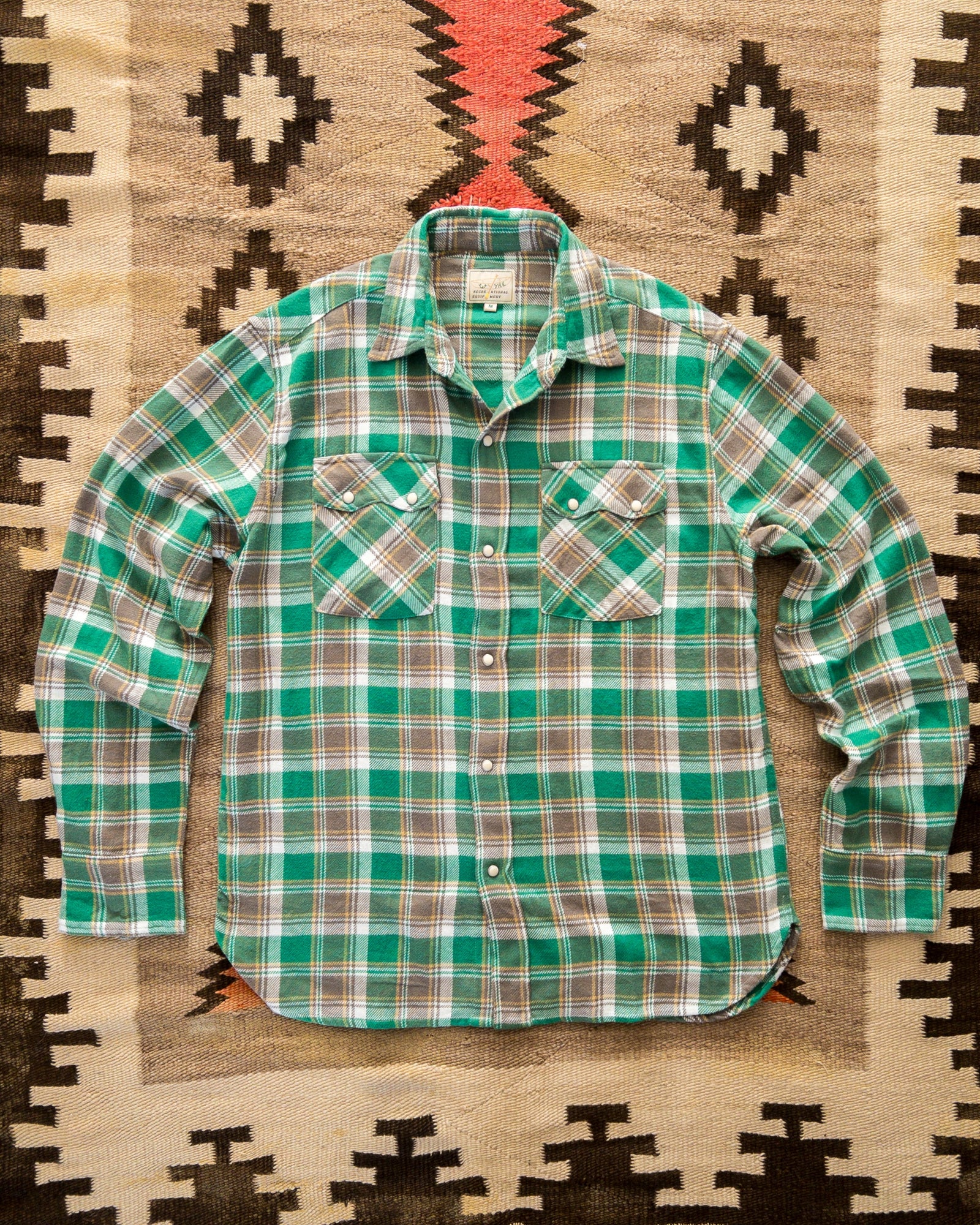 Washed Flannel Pearlsnap Shirt Spring Pastures