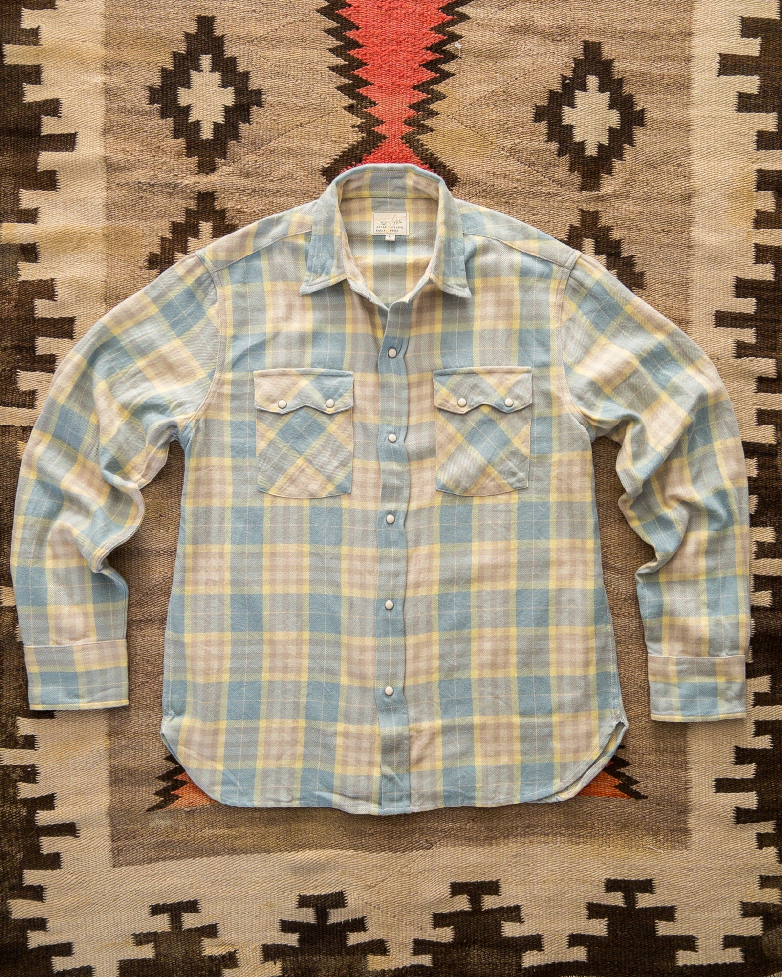 Washed Flannel Pearlsnap Shirt Dunes Sunrise
