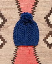 Bramble Stitch Hand-knit Beanie - Royal Blue