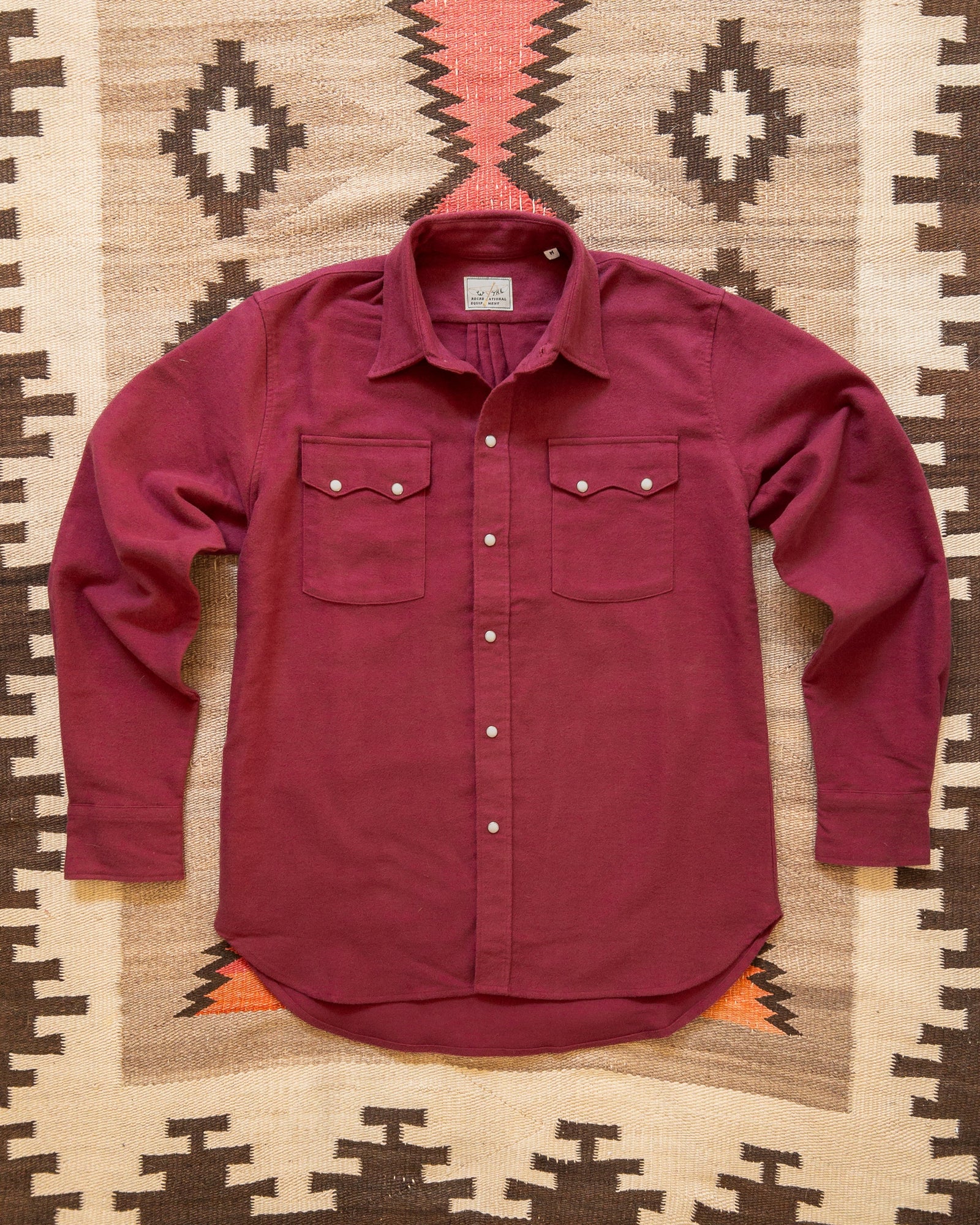 Moleskin Pearlsnap Shirt Bordeaux
