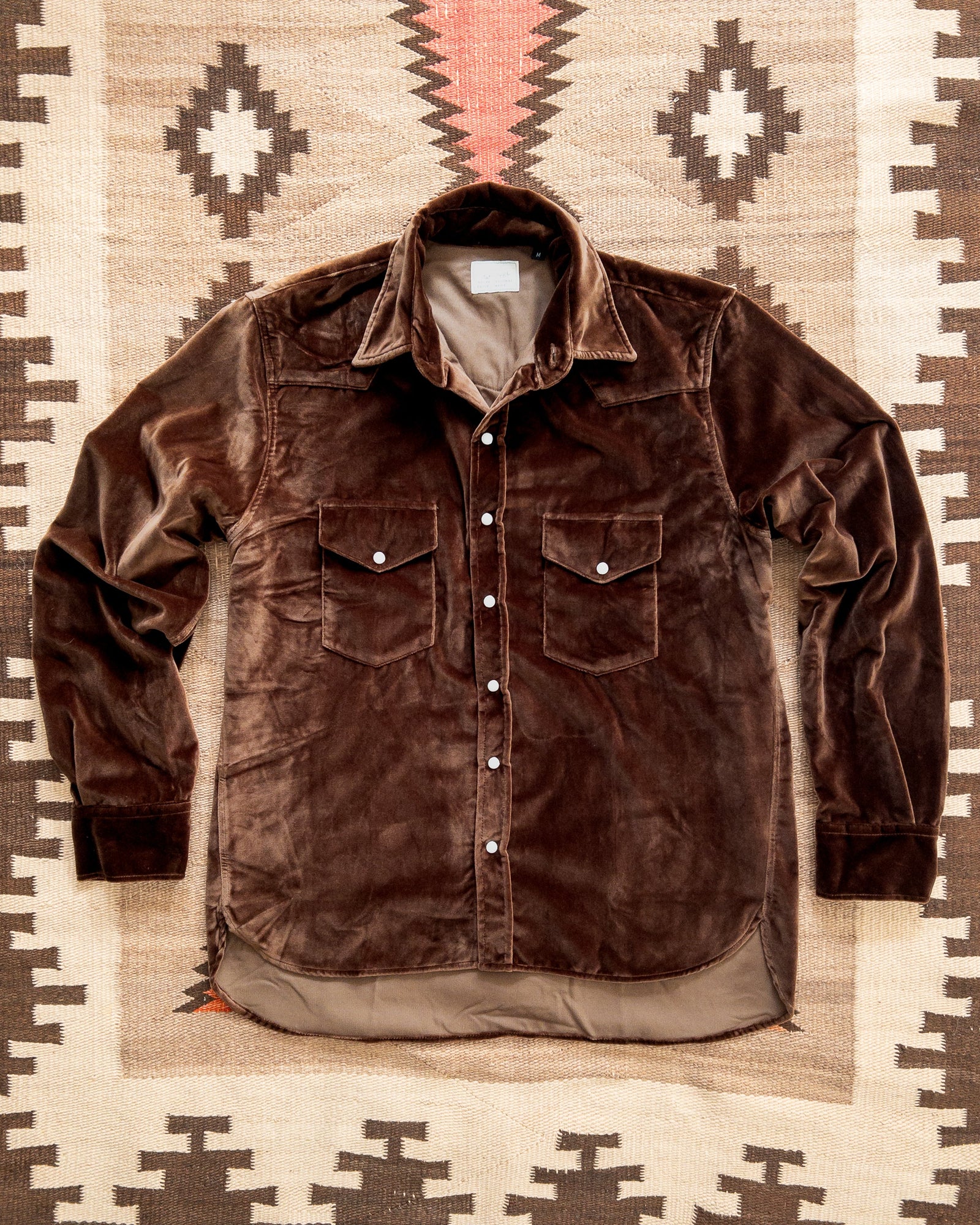 Velvet Pearlsnap Shirt Brown