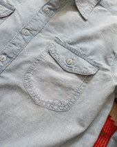 Workshirt Distressed And Sunfaded Indigo