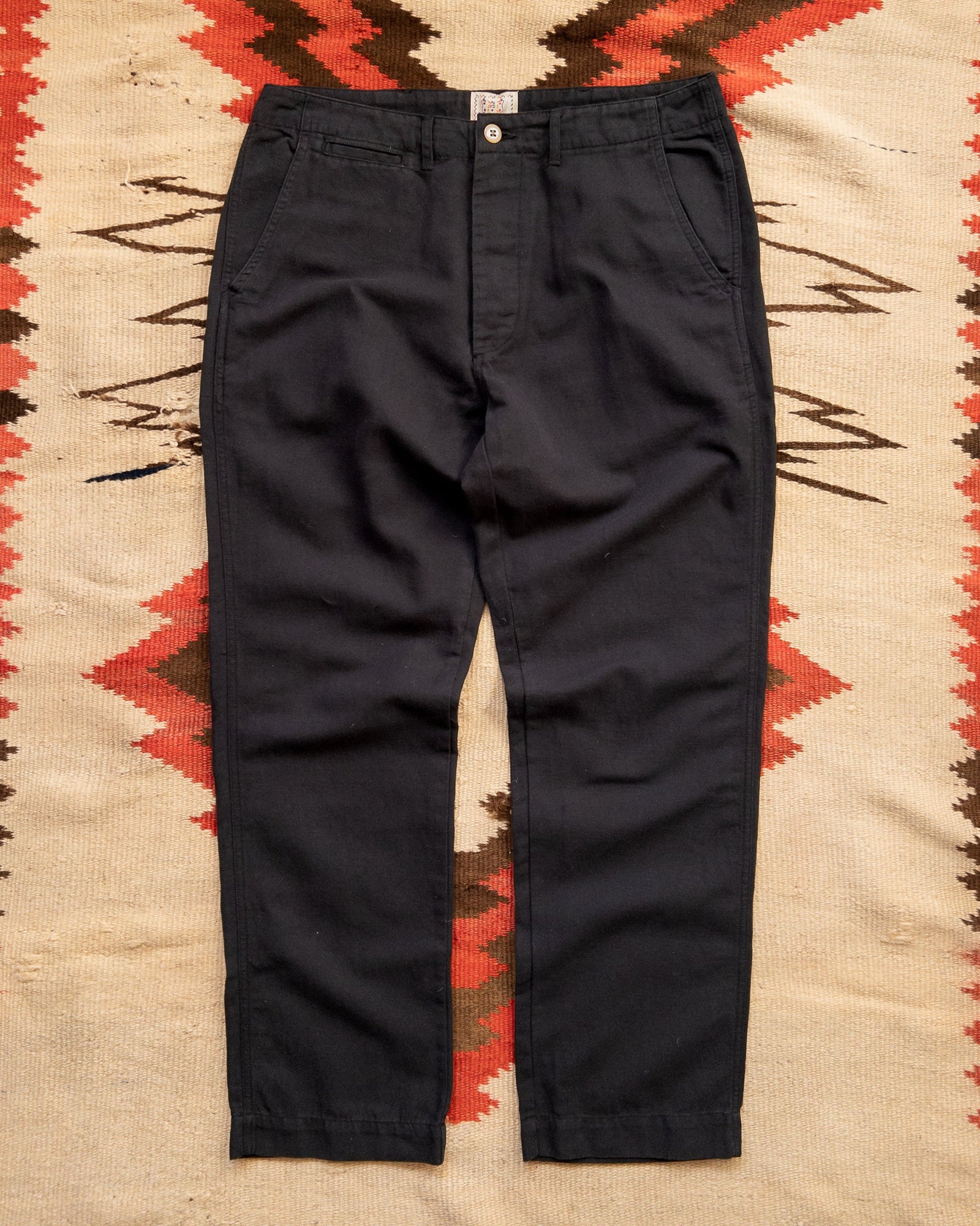 Flat Front Cotton Linen Twill Chino Faded