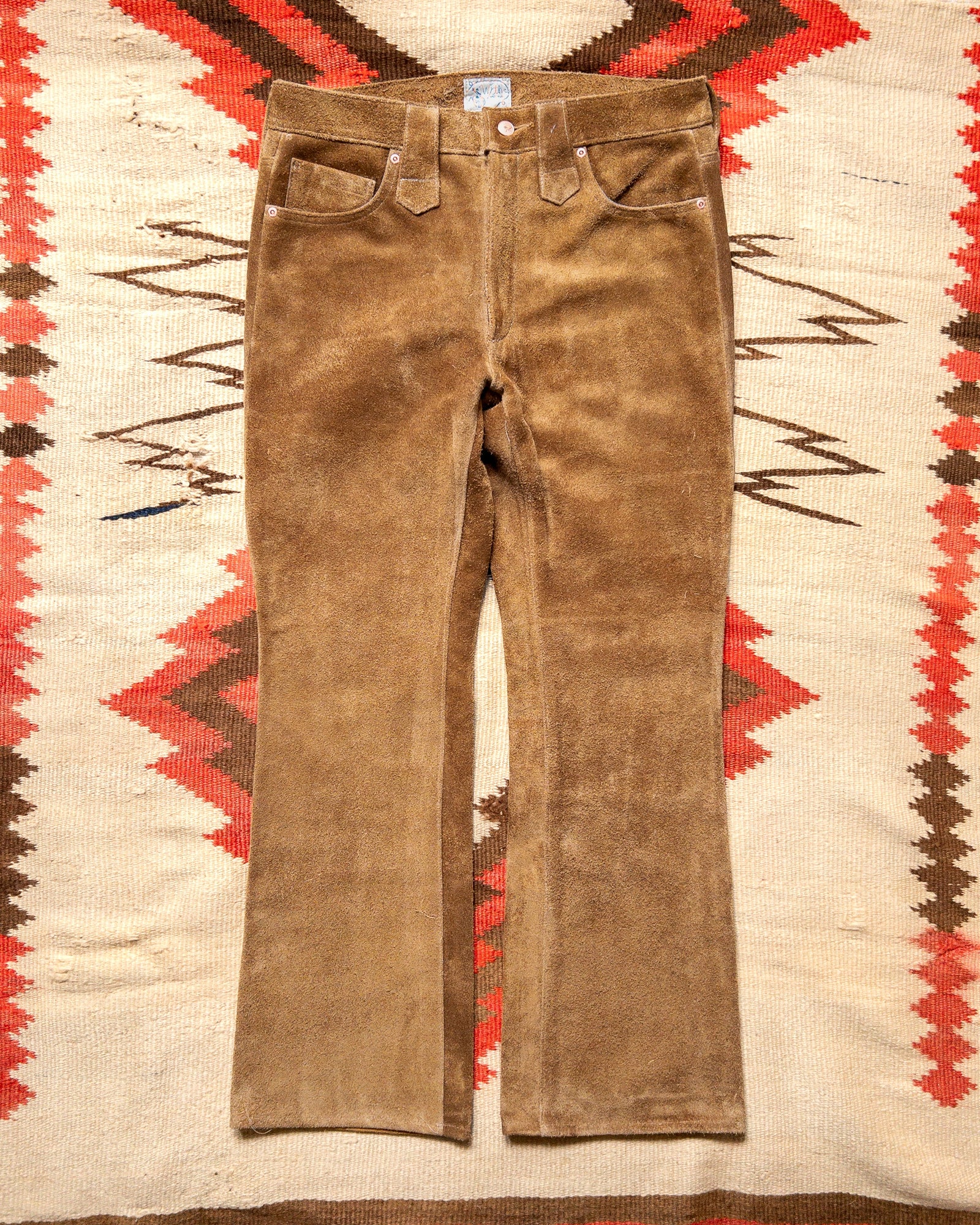 Suede Five Pocket Flares Honey