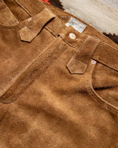Suede Five Pocket Flares - Honey