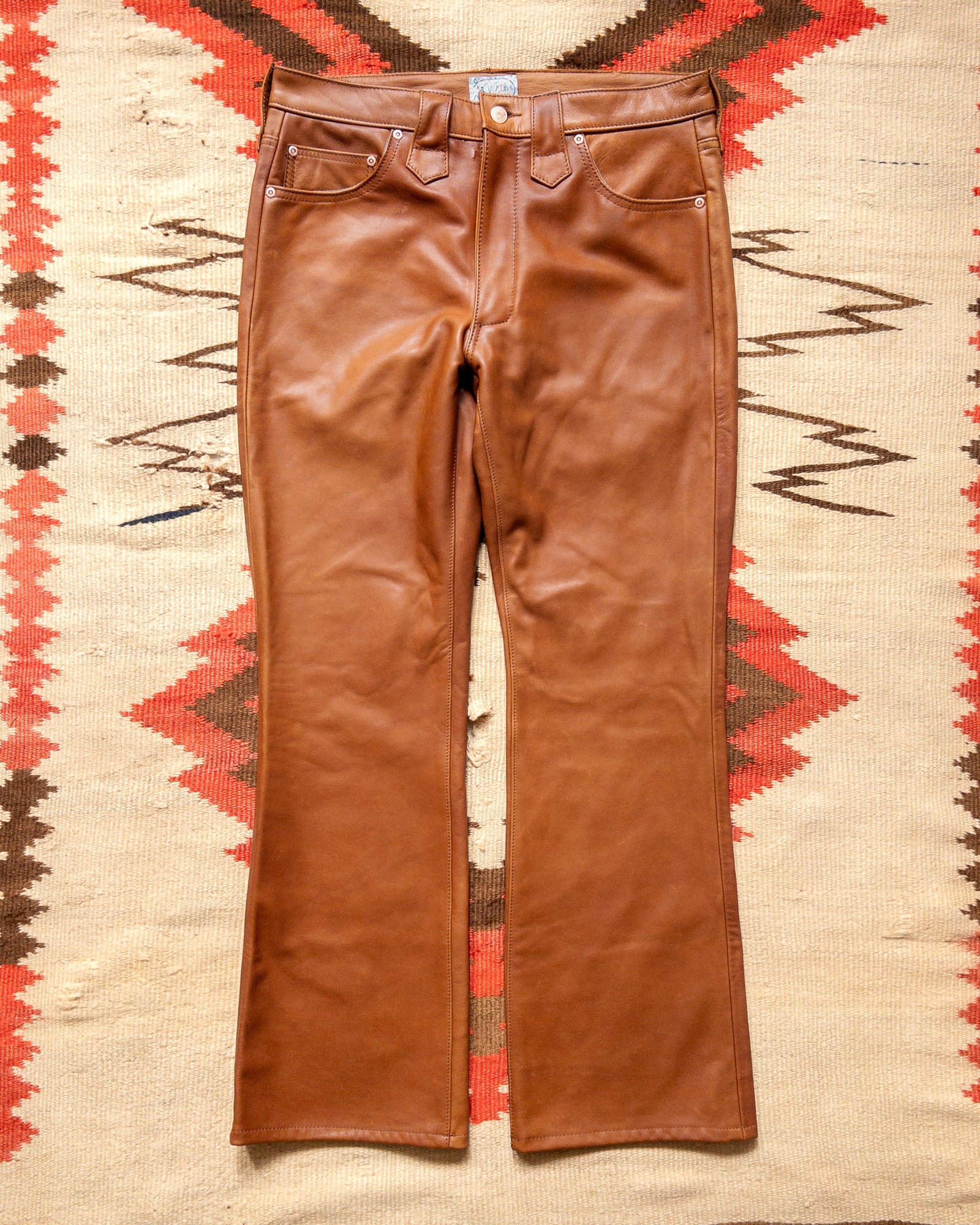 Leather Five Pocket Flares Bay
