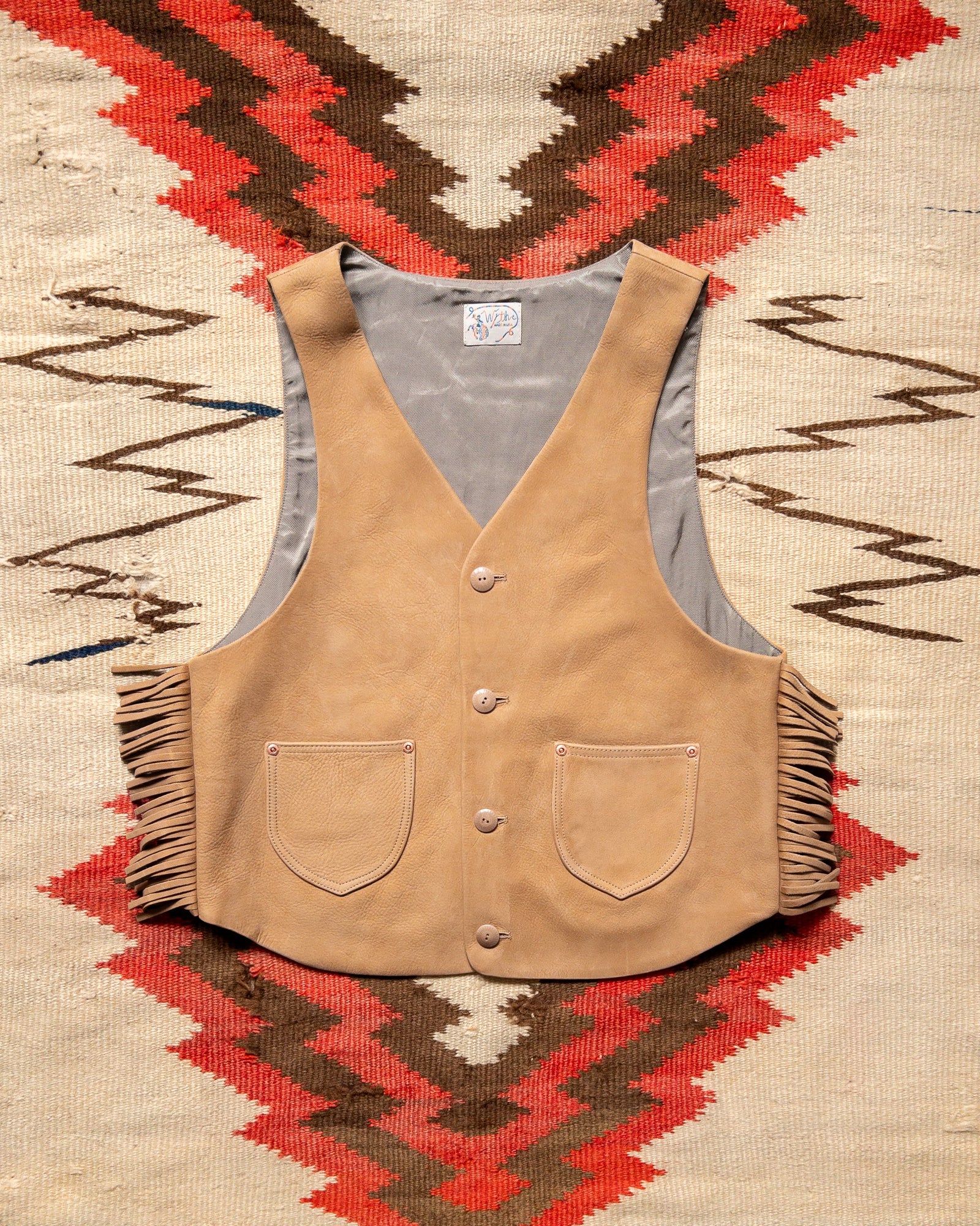 Leather Fringe Vest Honey