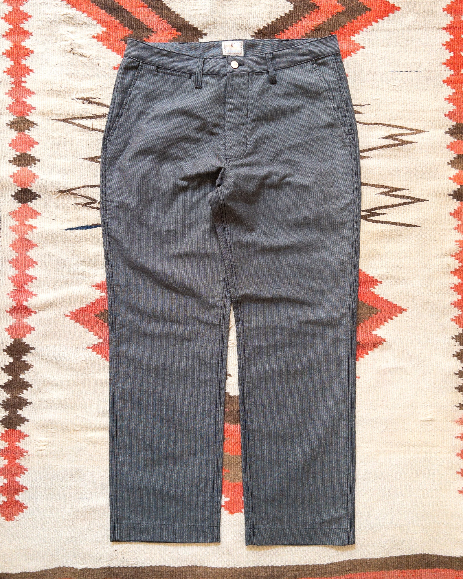 Japanese Wabash Stripe Moleskin Chinos Smoke