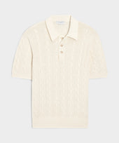 Italian Cotton Cable Sweater Polo