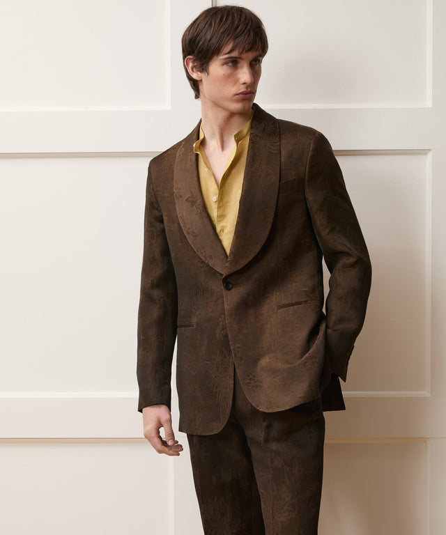 Italian Linen Cupro Floral Tuxedo