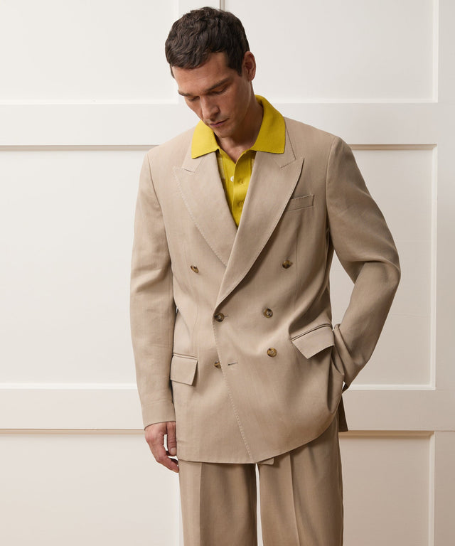 Italian Linen Silk Herringbone Wythe Suit