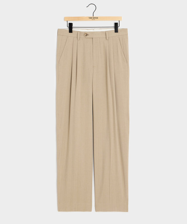 Italian Linen-Silk Herringbone Wythe Trouser