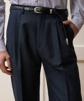 Italian Linen-Cotton Pinstripe Wythe Trouser