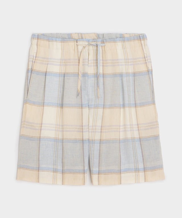 Italian Linen Plaid Leisure Short