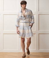 Italian Linen Plaid Big Shirt