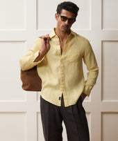 Slim Sea Soft Irish Linen Point Collar Shirt
