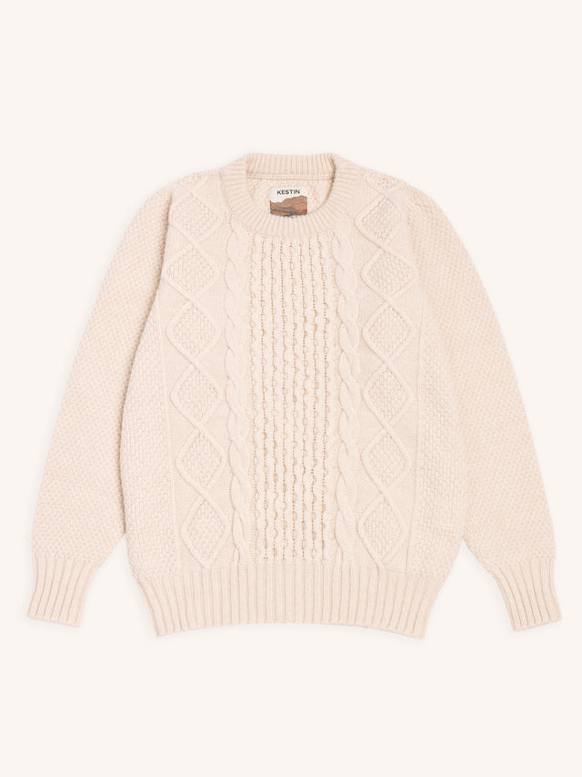 Aran Cable Knit in Cream Superfine Lambswool