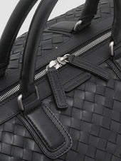 ARMOR 01 - Black Woven Leather Weekender