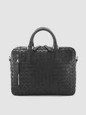 ARMOR 011 - Black Woven Woven Leather Bag