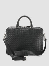 ARMOR 011 - Black Woven Woven Leather Bag