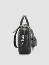 ARMOR 011 - Black Woven Woven Leather Bag
