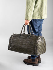 ARMOR 01 - Black Woven Leather Weekender