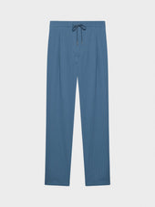 Pantalone Jogger In Seersucker Di Cotone Azzurro