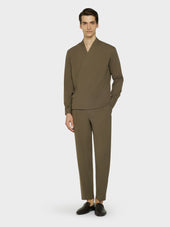 Pantalone Jogger In Seersucker Di Cotone Verde