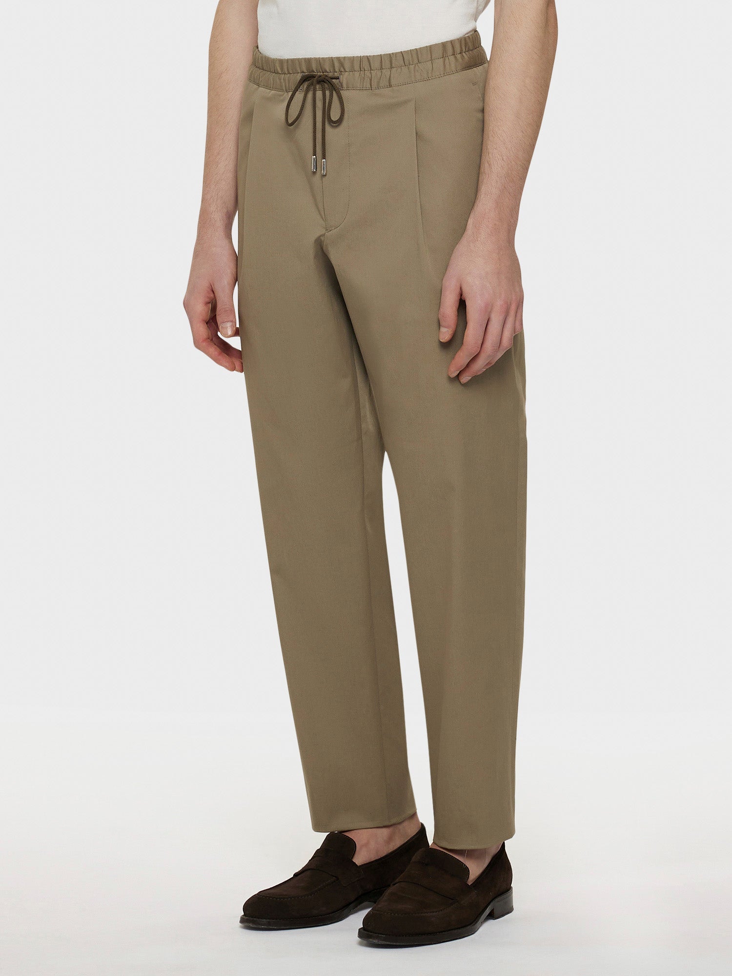 Pantalone Jogger In Cotone Beige