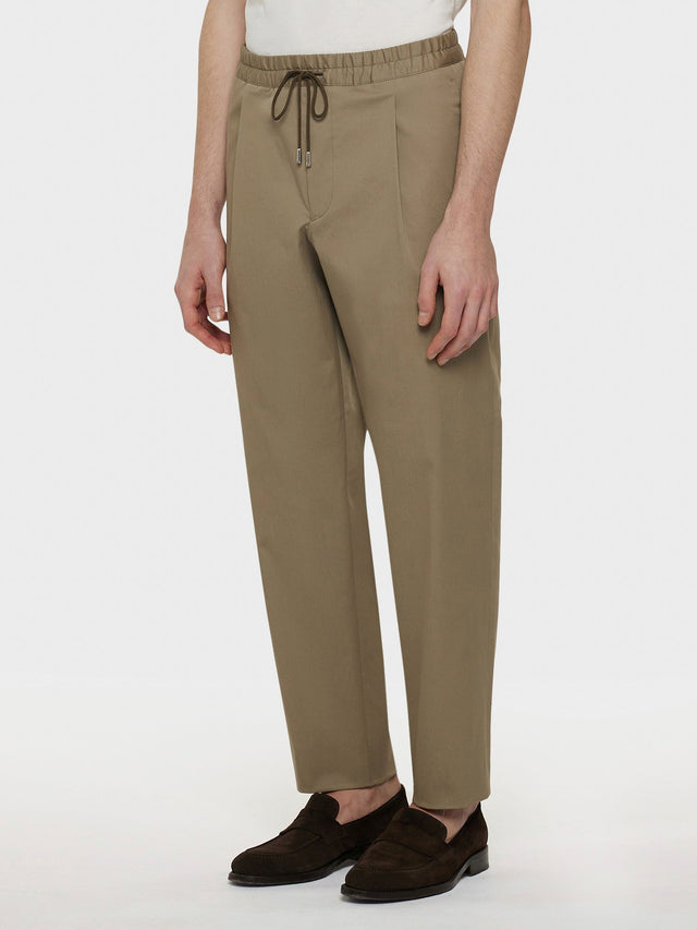 Pantalone jogger in cotone beige