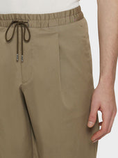 Pantalone Jogger In Cotone Beige
