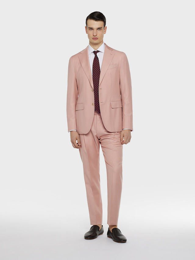 Abito aida in twill di lana rosa