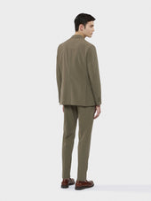 Abito Aida In Seersucker Di Lana Verde Militare