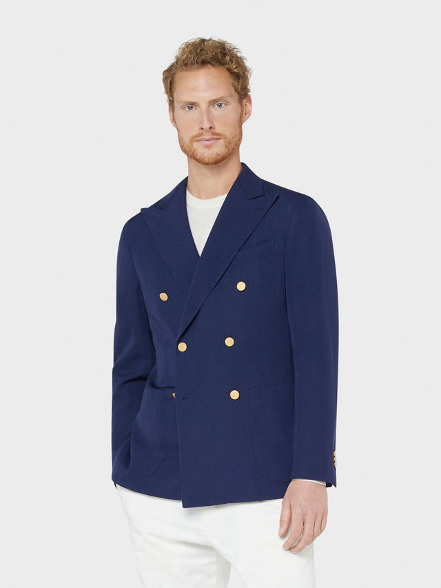 Giacca Aida doppiopetto in lana blu