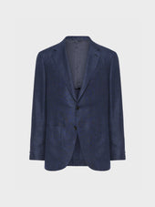 Giacca Aida In Lino Lana Blu