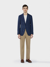 Giacca Aida In Lino Lana Blu