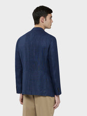 Giacca Aida In Lino Lana Blu
