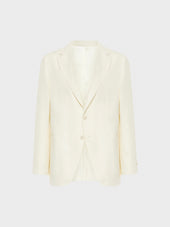 Giacca Aida In Lino Lana Bianco