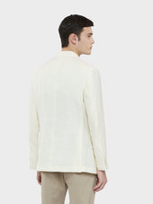 Giacca Aida In Lino Lana Bianco