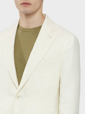 Giacca Aida In Lino Lana Bianco