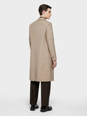 Cappotto Aida Doppiopetto In Seta Beige