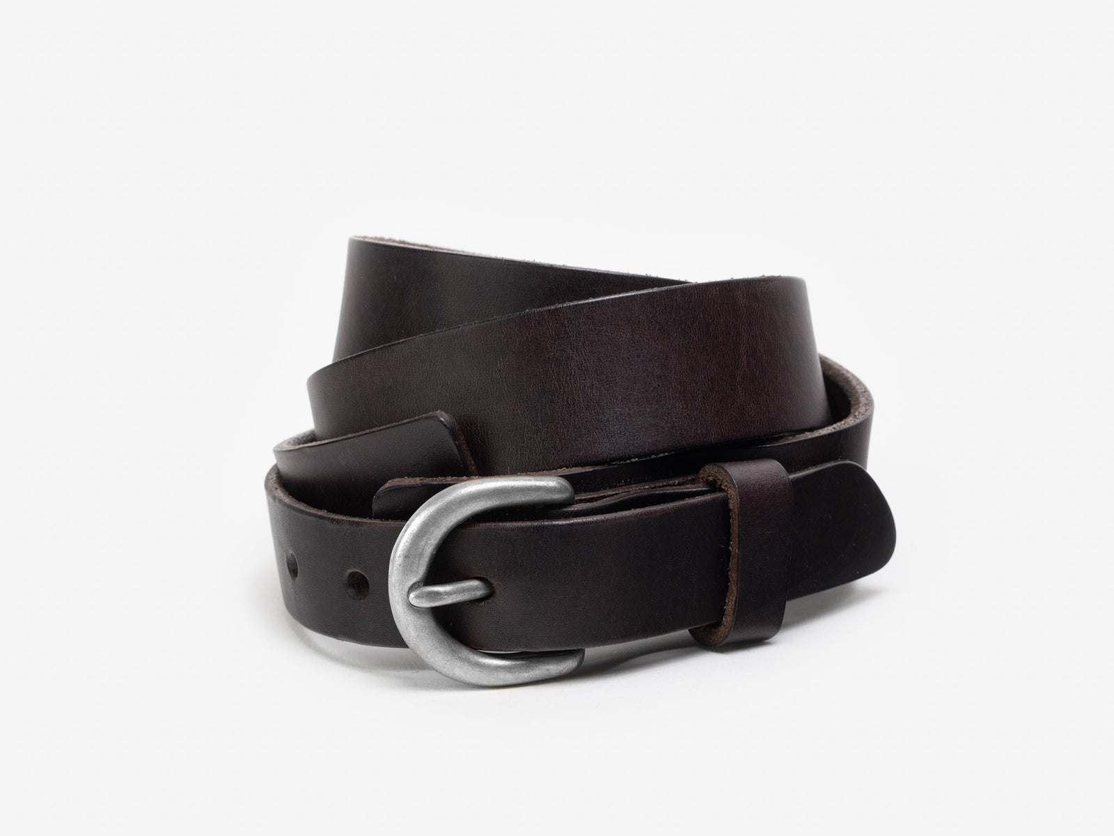 No. 222 Harness Buckle Belt, Dark Brown