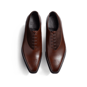 Fusain Asymetrical Oxford [Men Brown shaded calfskin & brown suede calfskin]