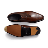 Fusain Asymetrical Oxford [Men Brown shaded calfskin & brown suede calfskin]
