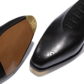 Fusain Asymetrical Oxford [Men Black boxcalf & black suede calfskin]