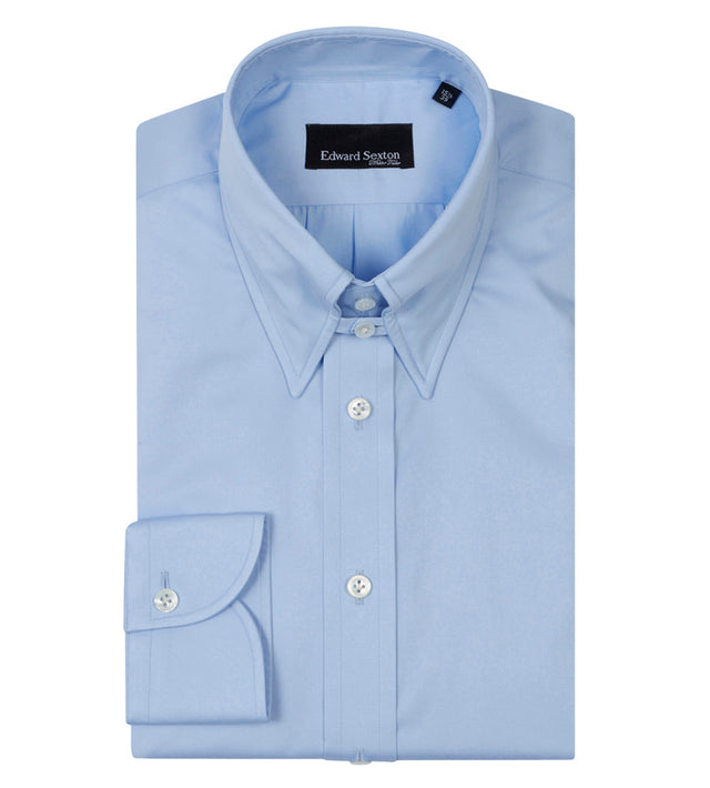 Powder Blue Tab Collar Shirt with Button Cuffs