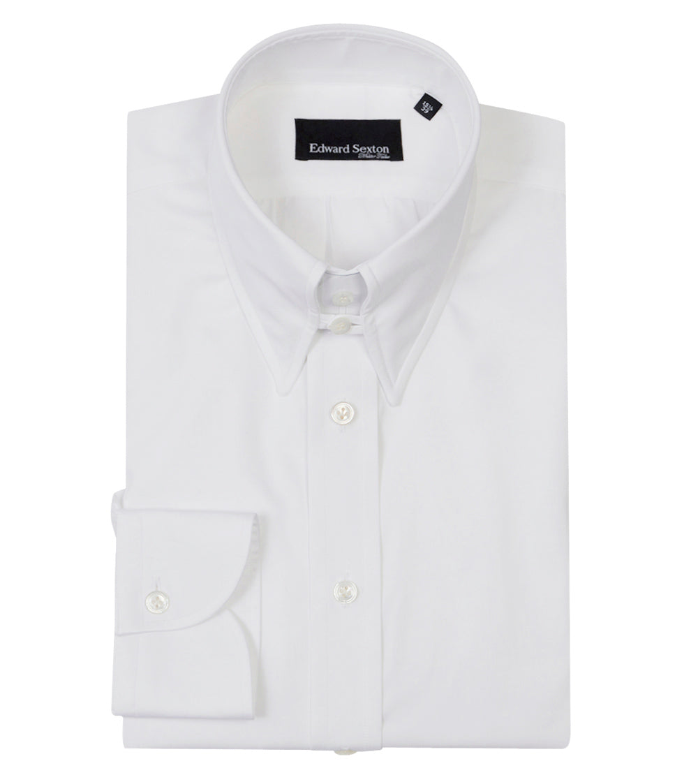 Tab Collar Shirt With Button Cuffs