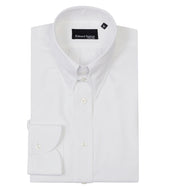 White Tab Collar Shirt with Button Cuffs