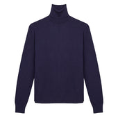 Navy Merino Roll Neck