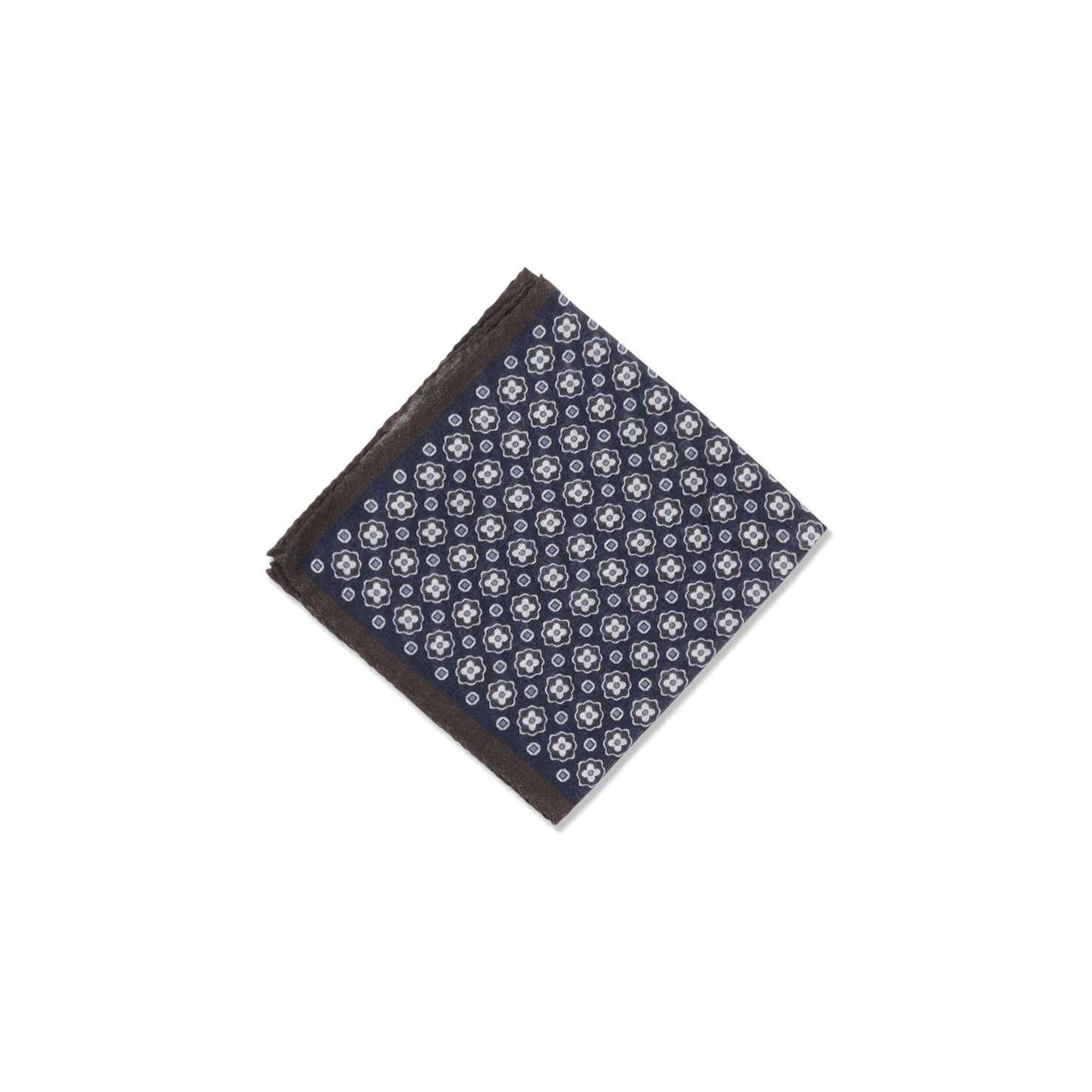 Wool Pocket Square In Motif Print